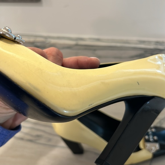 Prada heels only worn inside and on carpet. Several discolorations as depicted - Picture 8 of 12
